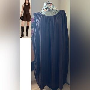 BANANA REPUBLIC CHESTNUT BROWN PLEATED SLEEVELESS DRESS XXL. KEYHOLE CLOSURE